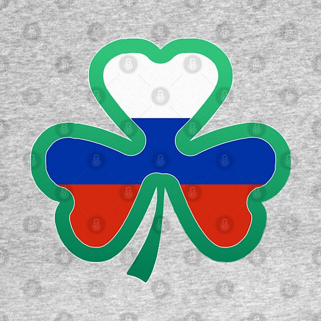 Russian Flag for st patricks day, Irish Shamrock by Myteeshirts